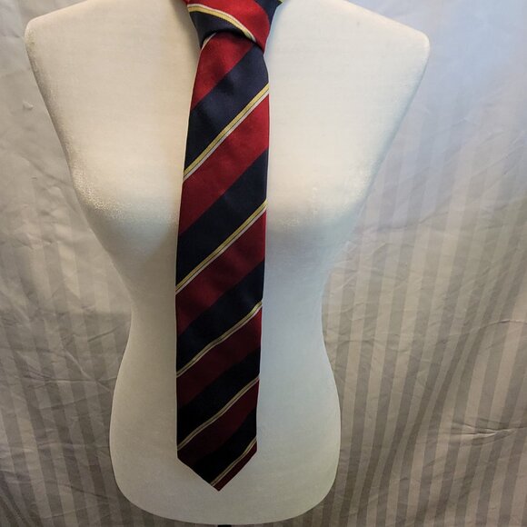 Howarth's Red and Blue Stripe Silk Neck Tie EUC - Picture 2 of 5